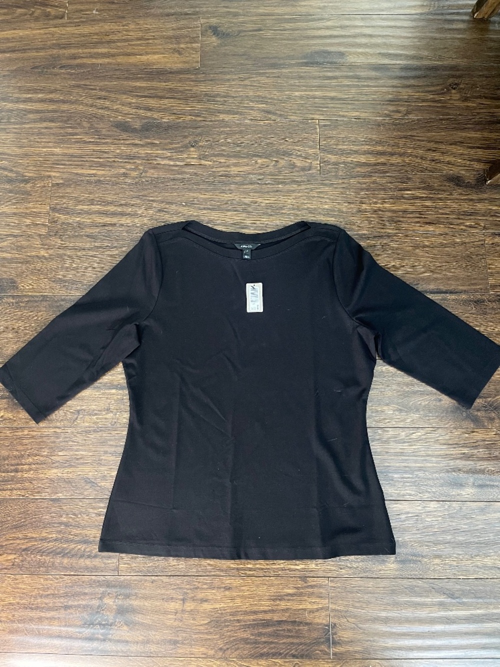 RW&CO. Black 3/4 Sleeve Boatneck Top - NWT